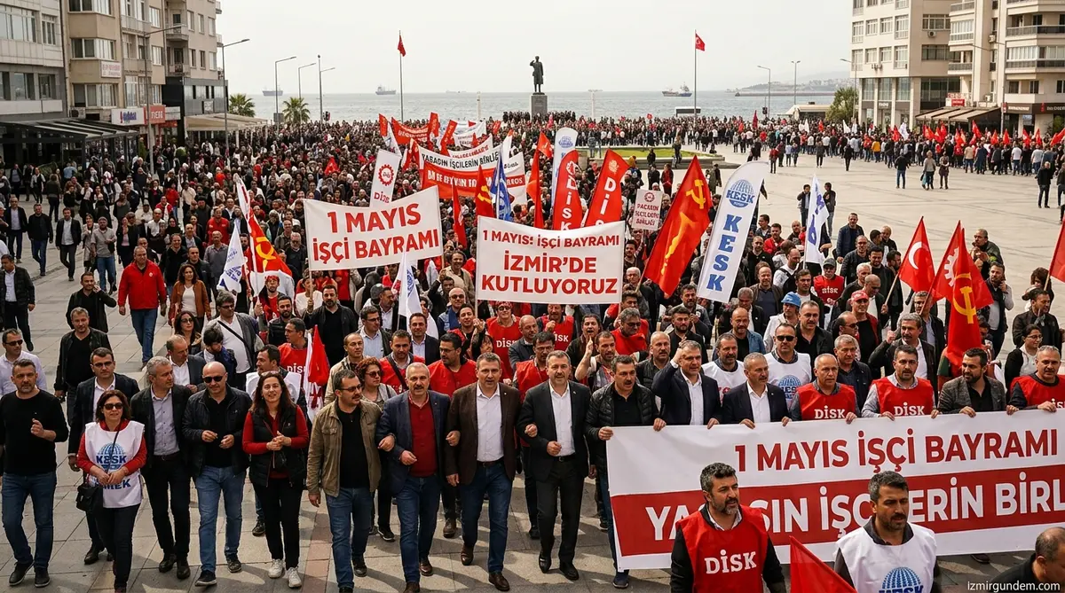 İzmir'de 1 Mayıs: İşçiler Gündoğdu'ya Akın Etti