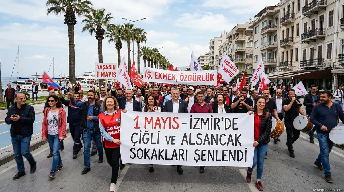 İzmir'de 1 Mayıs: Çiğli ve Alsancak Sokakları Şenlendi