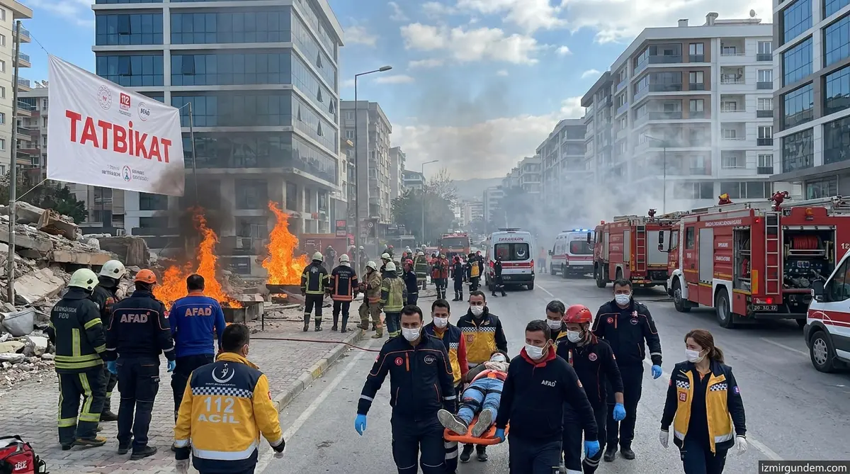 İzmir'de 6,5 Şiddetinde Deprem ve Yangın Tatbikatı