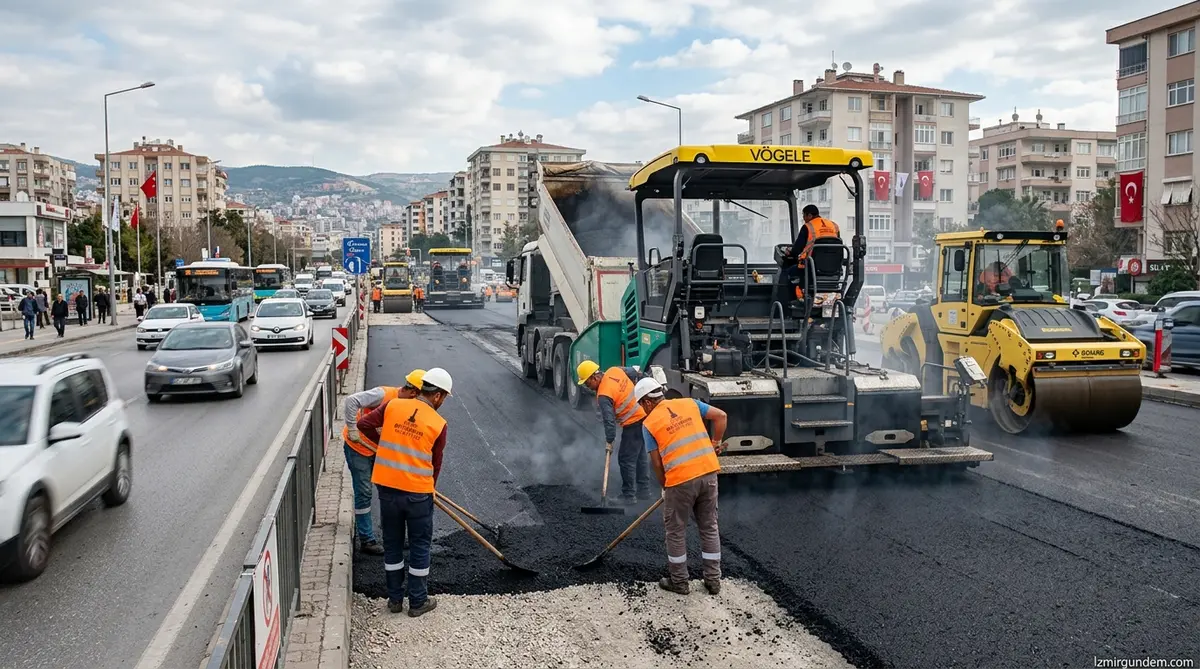 İzmir'de Dev Asfalt Seferberliği: 25 Noktada Mesai