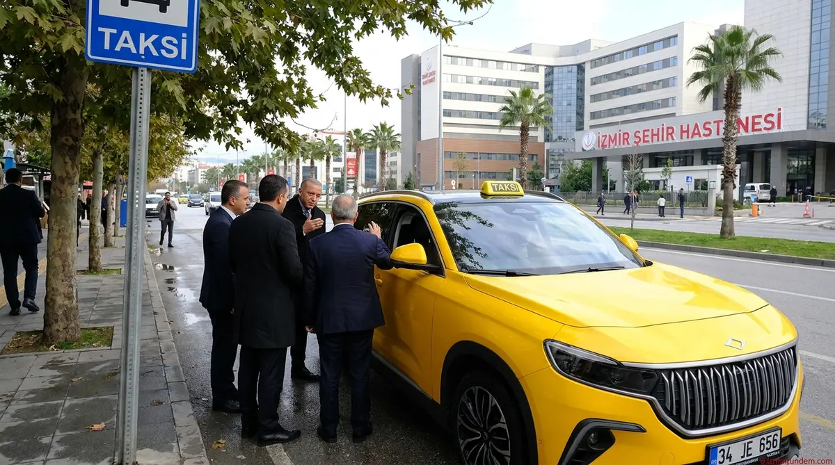 İzmir'de İlk TOGG Taksi Behçet Uz Durağında Göreve Başladı