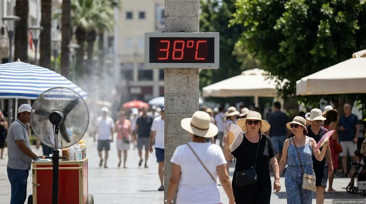 İzmir'de Kavurucu Sıcaklar: Termometreler 38...