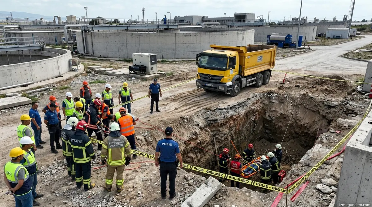 İZSU Çiğli Arıtma Tesisi’nde Feci Ölüm: Kamyon Sürücüsü Çukurda Can Verdi