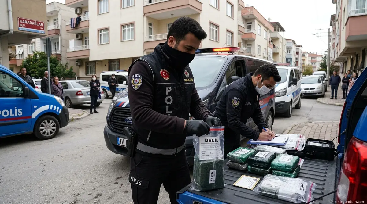 Karabağlar'da Uyuşturucu Baskını: 5 Kilo Skunk Ele Geçirildi