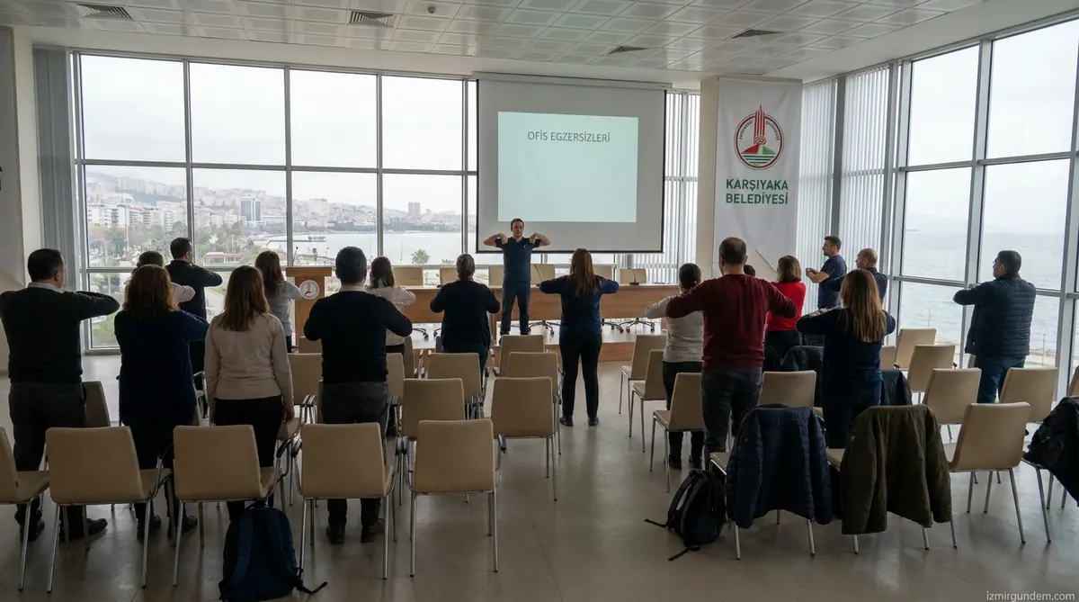 Karşıyaka Belediyesi Personeline Masa Başı Egzersiz Eğitimi