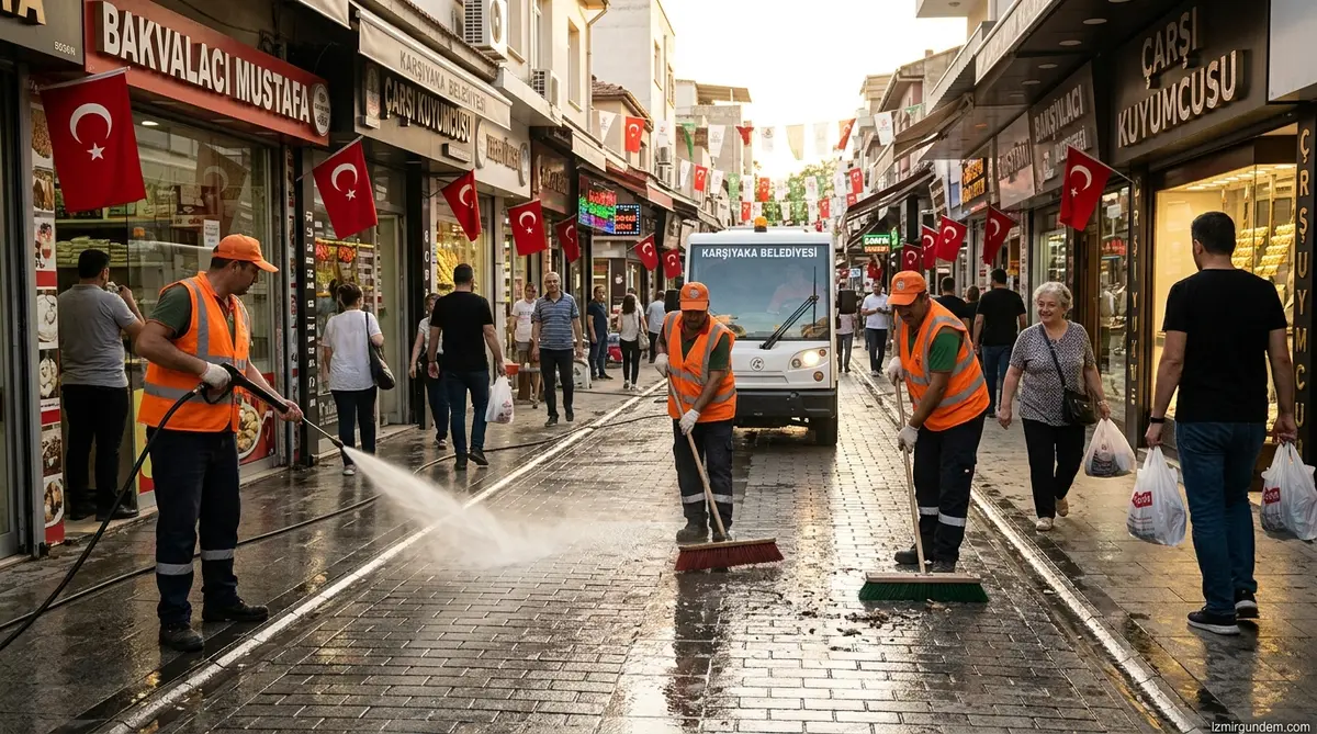Karşıyaka Çarşısı’nda Bayram Öncesi Büyük Temizlik
