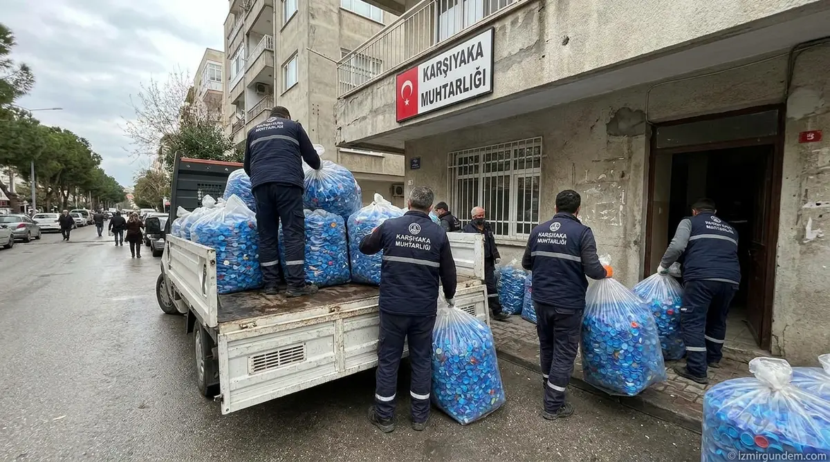 Karşıyaka'da Mavi Kapaklar Umuda Dönüşüyor: 550 Kilo Toplandı