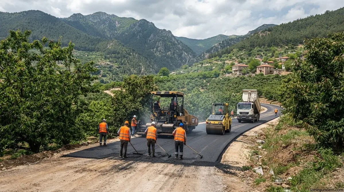 Kiraz'da 10 Kilometrelik Yol Yenilendi: 32 Bin Ton Asfalt Serildi