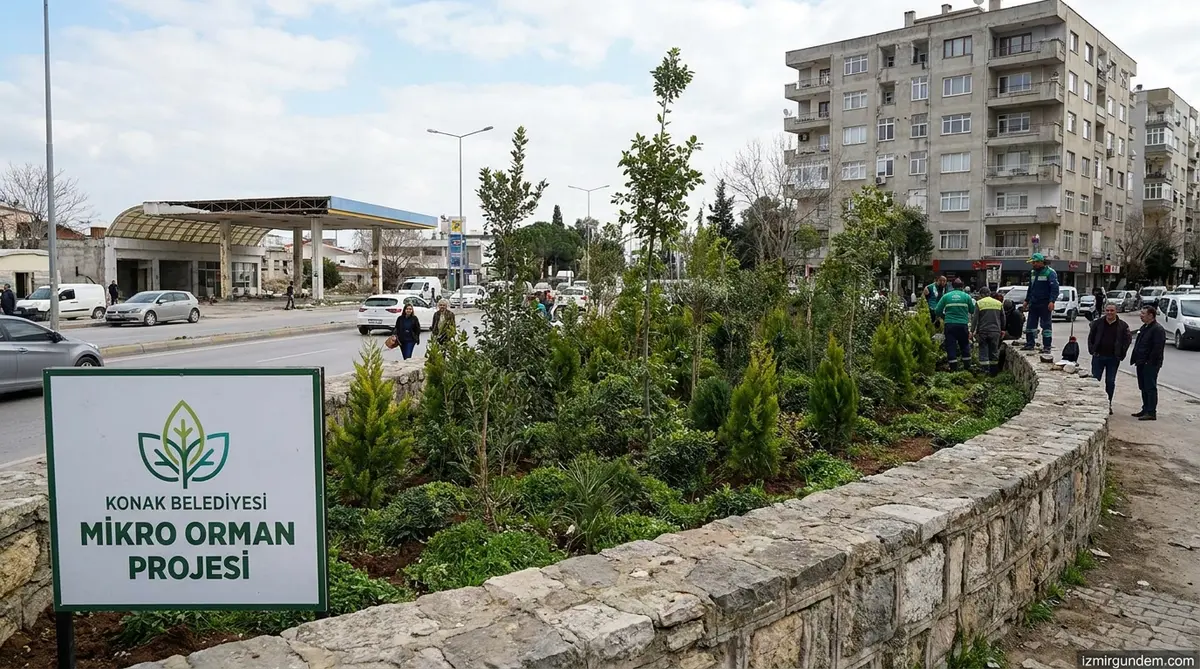 Konak Kemer'e Mikro Orman: Eski Benzinlik Dönüştü