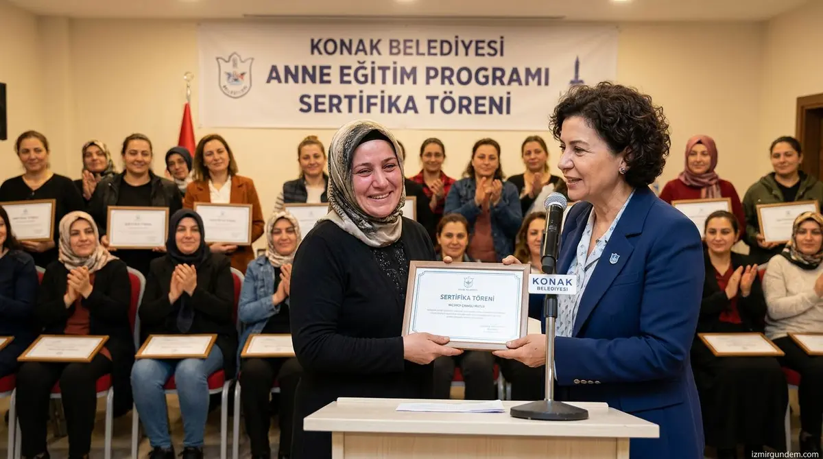 Konak'ta 25 Anne Sertifika Aldı: Nilüfer Çınarlı Mutlu'dan Eğitim Vurgusu