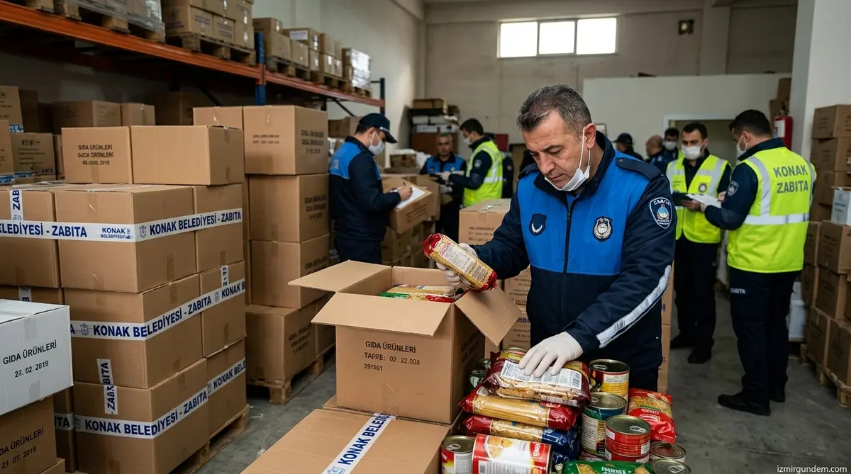 Konak'ta Gıda Operasyonu: 600 Koli Tarihi Geçmiş Ürün Ele Geçirildi