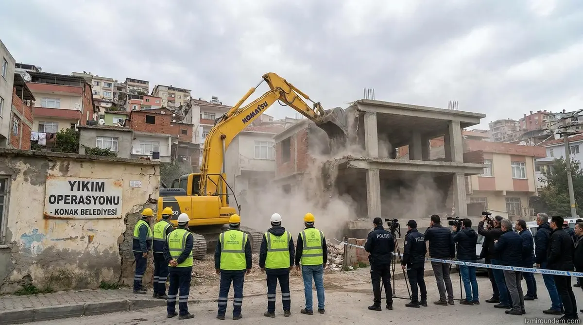 Konak'ta Kaçak Yapılara Darbe: İki Mahallede Yıkım Operasyonu