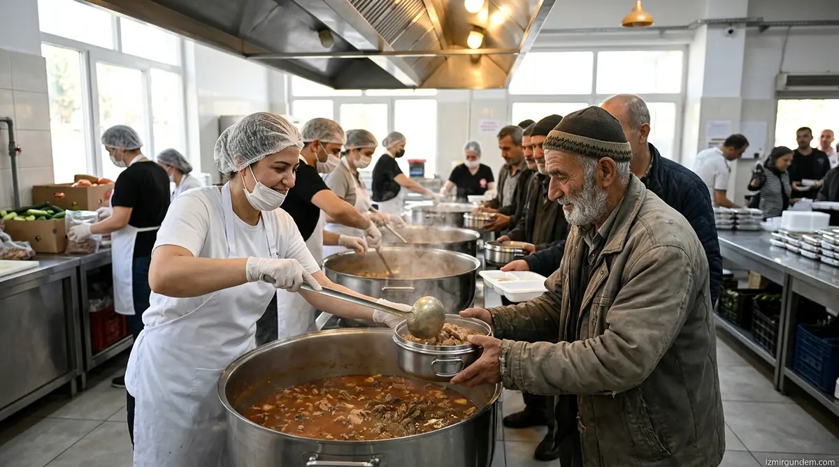 Konak'ta Kurban Bağışları Sıcak Yemeğe Dönüşüyor