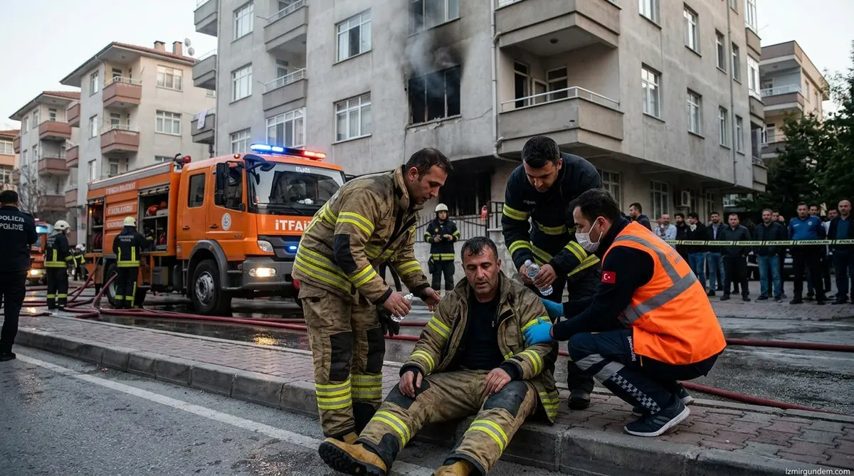 Manisa'da Apartman Yangını: 3 İtfaiyeci Yaralandı