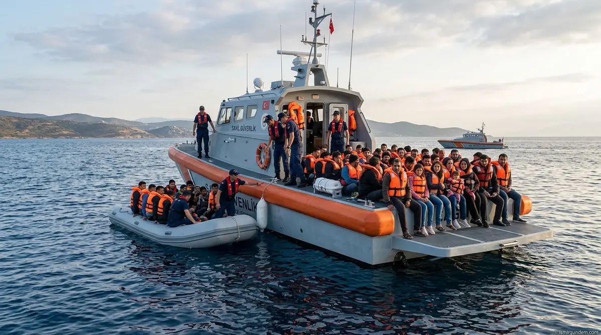 Menderes Açıklarında Göçmen Operasyonu: 52 Kişi Yakalandı