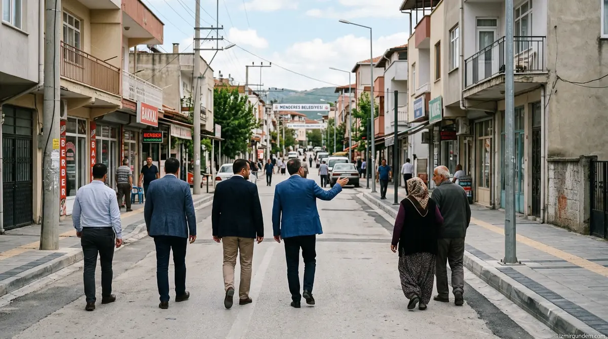 Menderes Belediye Başkanı İlkay Çiçek Birim Müdürleriyle Sahaya İndi