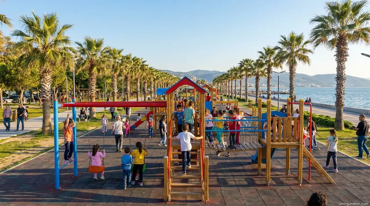 Menderes Sahillerinde Çocuk Parkları Yenilendi