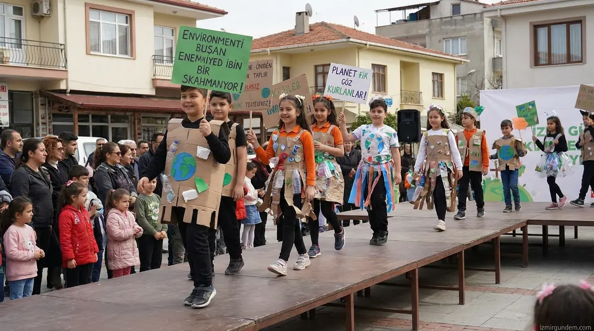 Menderes'te Çocuklar Atıkları Podyuma Taşıdı
