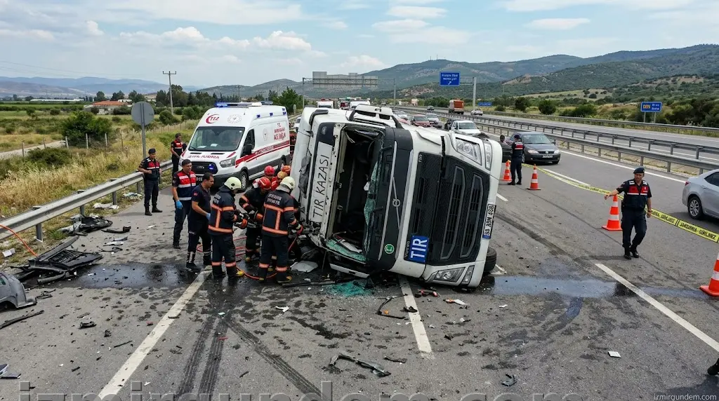 Menemen Kuzey Ege Otoyolu'nda tır kazası: 2 ölü