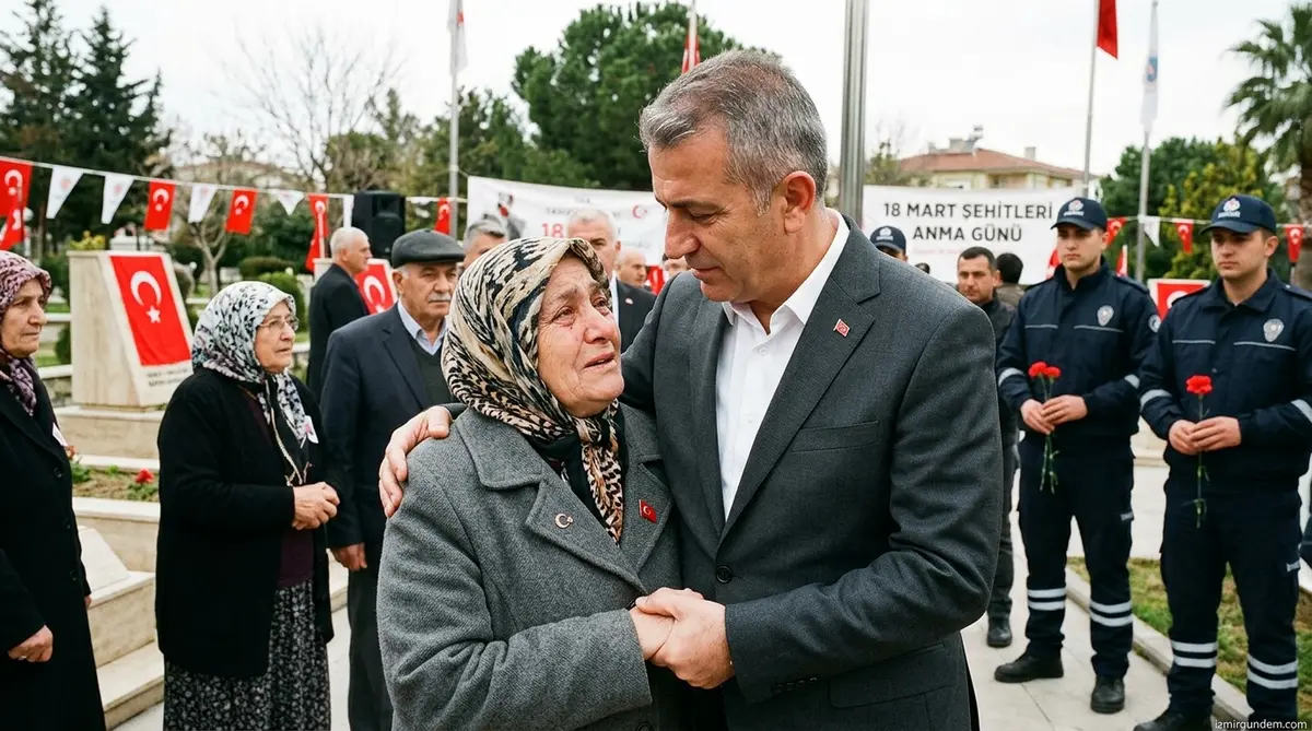 Menemen'de 18 Mart Vefası: Başkan Pehlivan Şehit Ailelerini...