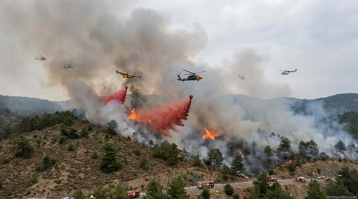 Soma Cenkyeri Orman Yangını: 12 Hava Aracı Alevlerle Savaşıyor