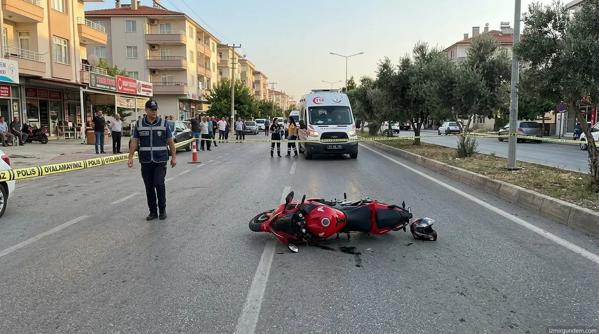 Tire'de Motosikletli Sergen Yelmer Kazada Can Verdi
