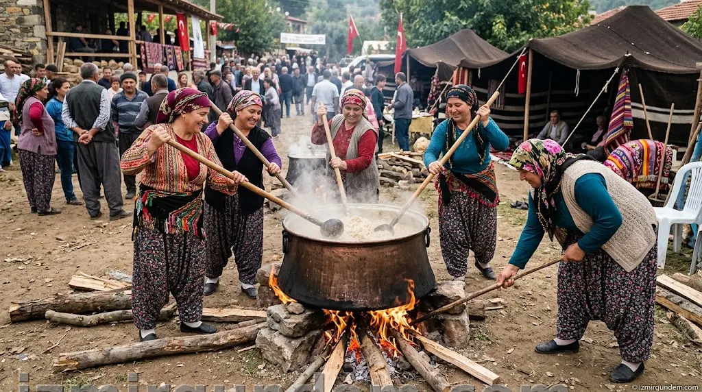 Torbalı Ahmetli Köyü 9. Yörük Şenliği İçin Hazır: Keşkekler Kaynayacak