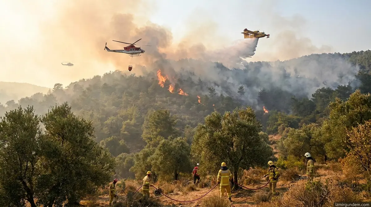 Torbalı Kaplancık'ta Orman Yangını: 10 Hava Aracıyla Müdahale