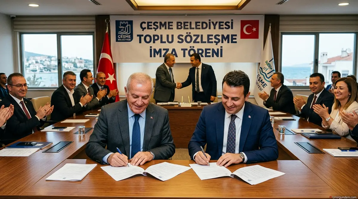 Çeşme Belediyesi'nde Memurlar İçin İmzalar Atıldı