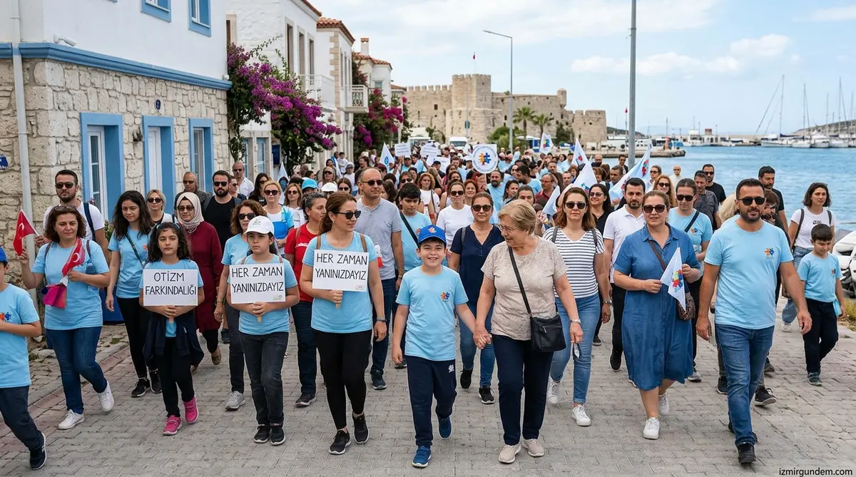 Çeşme Otizm Farkındalık Yürüyüşü İle Renklendi: Her Zaman Yanınızdayız