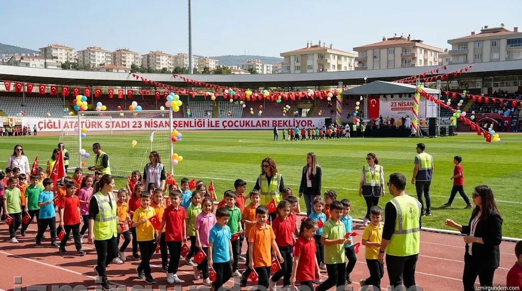 Çiğli Atatürk Stadı 23 Nisan Şenliği ile Çocukları Bekliyor