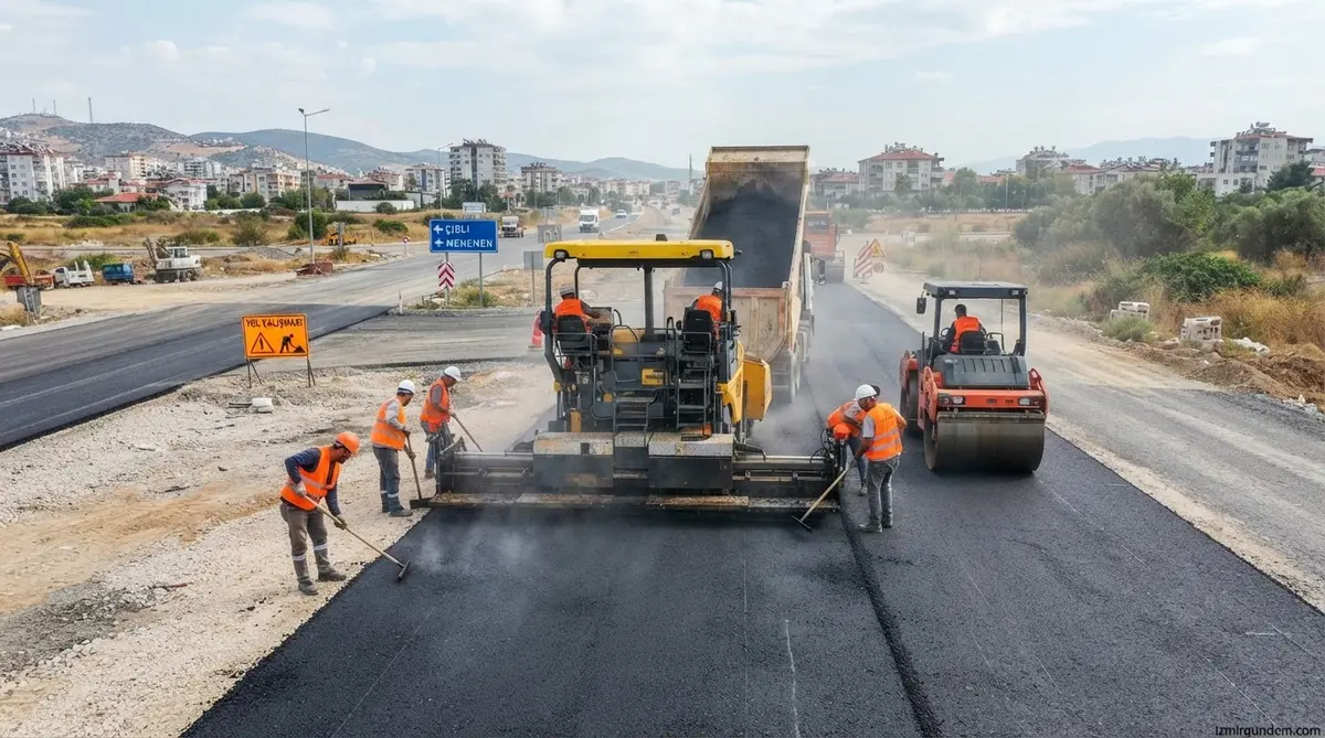 Çiğli ve Menemen'de Yol Mesaisi: 4 Kilometre Asfalt Seriliyor