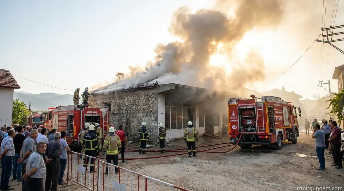 Ödemiş Kaymakçı'da Fırın Yangını: Üç İlçeden Ekipler Müdahale Etti